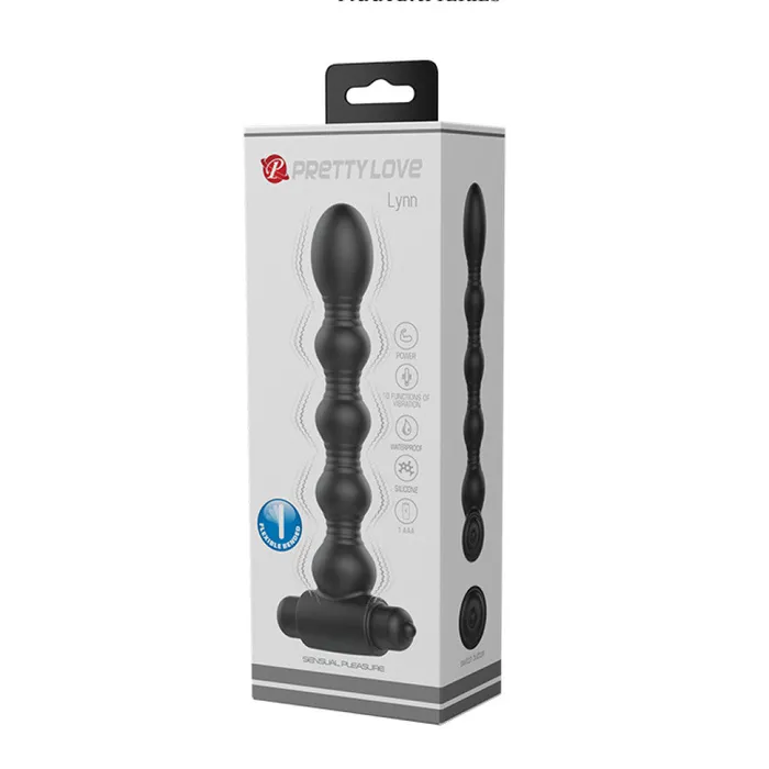 Anal Lynn Vibrating Silicone Anal Toy Black Pretty Love