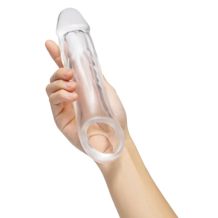Size Up Male Sex Toys Size Up 2 SeeThru Penis Extender with Ball Loop
