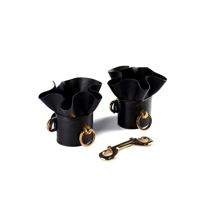 Zalo Zalo Leather Lacelike Handcuffs Restraints
