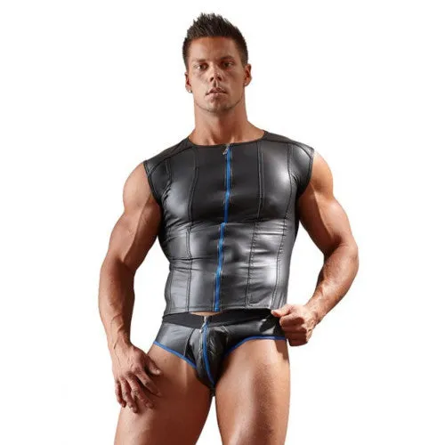 Male Sex Toys Svenjoyment Shiny Matte Shirt with Zip