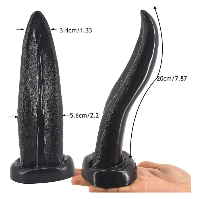 FAAK Anal FAAK Tongue Shape Anal Plug Black 22 x 56cm