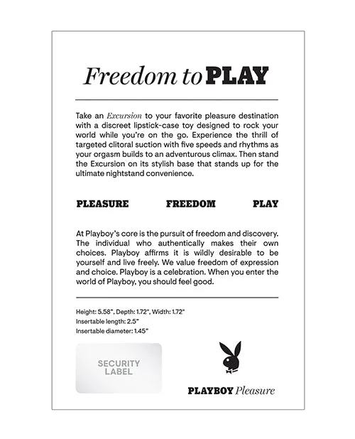Playboy Pleasures Excursion Clitoral Suction Vibe Black Evolved Novelties INC Female Sex Toys Playboy Pleasures Excursion Clitoral Suction Vibe Black Evolved Novelties INC Female Sex Toys