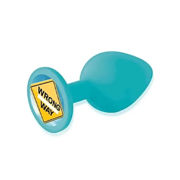 The 9s Booty Talk Silicone Butt Plug Wrong Way BlueYellow Icon Brands Anal