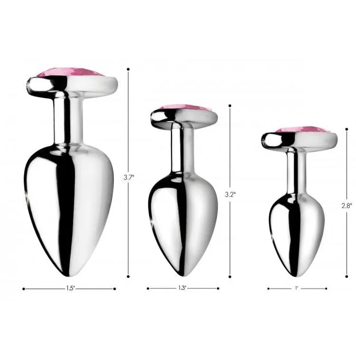 XR Brands Anal Booty Sparks Pink Heart Gem Anal Plug Set XR Brands Anal Booty Sparks Pink Heart Gem Anal Plug Set
