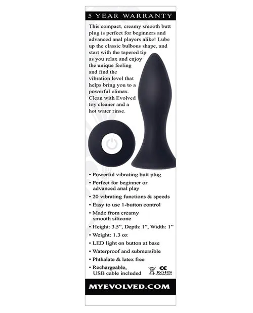 Evolved Novelties INC Anal Evolved Mini Butt Plug Black Evolved Novelties INC Anal Evolved Mini Butt Plug Black