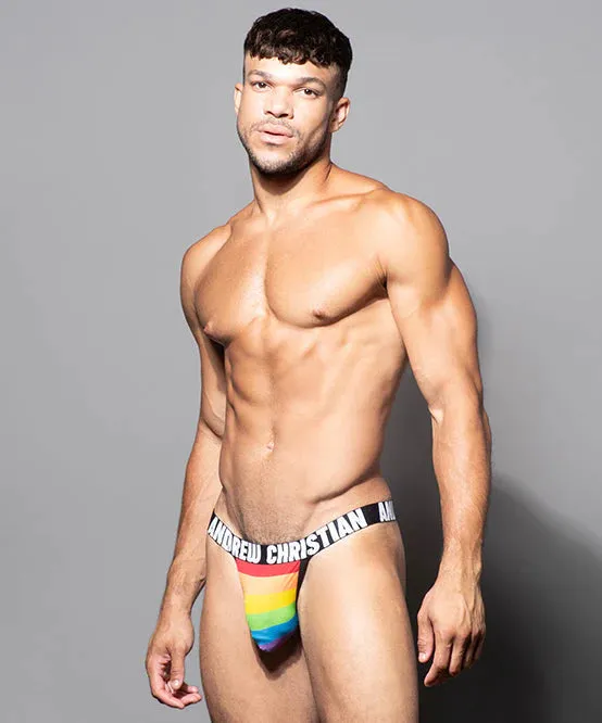 PRIDE STRIPE THONG W ALMOST NAKED Andrew Christian Male Sex Toys