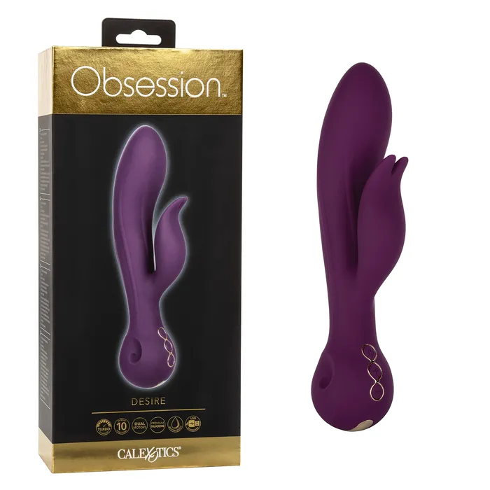 CalExotics Vibrators Calexotics Obsession Desire Vibrator Premium Rechargeable Silicone Rabbit Massager Sex Toy For Women Purple CalExotics Vibrators Calexotics Obsession Desire Vibrator Premium Rechargeable Silicone Rabbit Massager Sex Toy For Women Purple