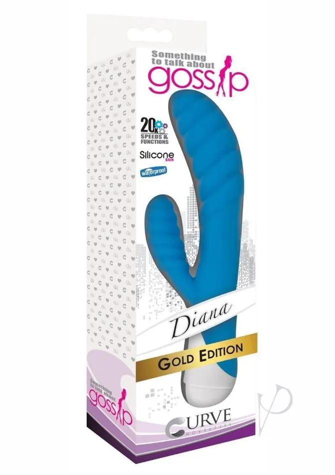 Curve Novelties Diana 20X Rippled Silicone Rabbit Vibe Blue Curve Novelties Vibrators Curve Novelties Diana 20X Rippled Silicone Rabbit Vibe Blue Curve Novelties Vibrators