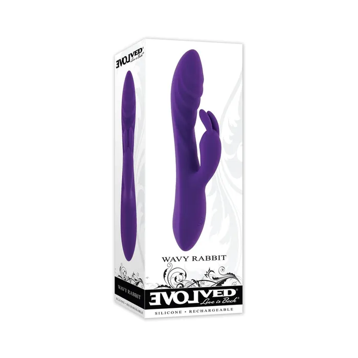 Evolved Vibrators Evolved Wavy Rabbit Recharg Dual Stim Pu