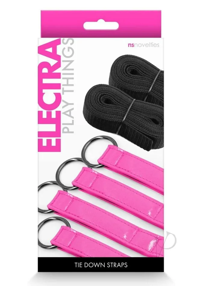 NS Novelties Vibrators Electra Tie Down Straps Pink