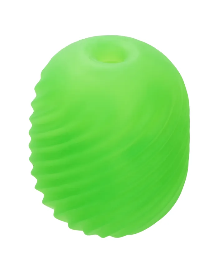 Pop Sock Textured Ultra Squishy Reversible Stroker Green CalExotics Male Sex Toys