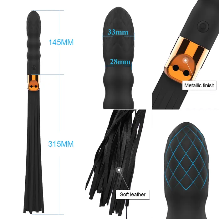 Female Sex Toys EVEs SECRETS TwoinOne BDSM Slave Whip with Multispeed Vibrator Fetish Sex Toys for Women and Men