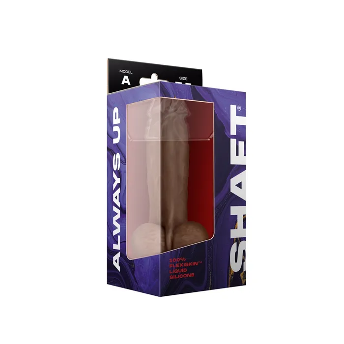 Female Sex Toys Shaft Shaft Always Up Model A Flexiskin Liquid Silicone Realistic Dildo with Balls 75 inch Oak