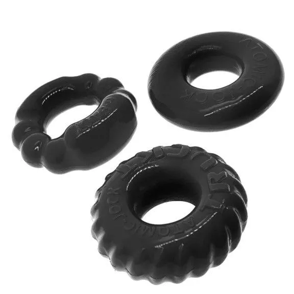 Oxballs Dildos Oxballs BONEMAKER 3 STYLE BONER COCK RINGS Black
