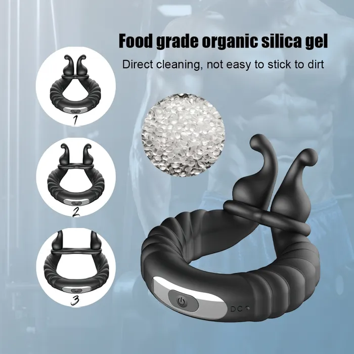 Vibrating Silicone Penis Ring Chastity Male Silicone Penis Stretcher Sex Toy For Men EVEs SECRETS Male Sex Toys