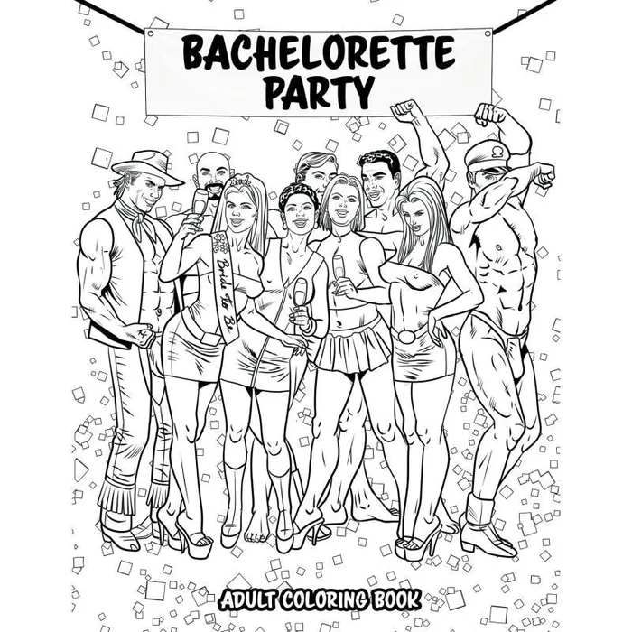 Wood Rocket Vibrators Bachelorette Party Adult Colouring Book